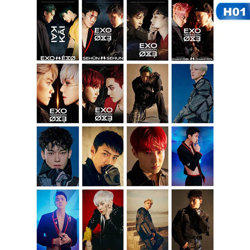 Kpop EXO X-EXO CHANYEOL KAI CHEN BAEKHYUN SEHUN SUHO альбом навязчивый вокруг небольшой карты LOMO Card - Цвет: 01