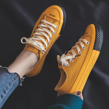 

QWEDF Canvas Fashion Shoes Woman Spring New Fashion Candy Color Women Casual Shoes Flats Canvas Women Casual Solid Shoes XC-69