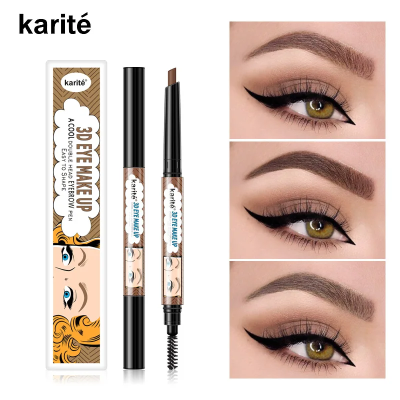 

Double-headed eyebrow карандаш eyebrow брови для бровей тени для бровей pencil with oval brush is not bleaching waterproof