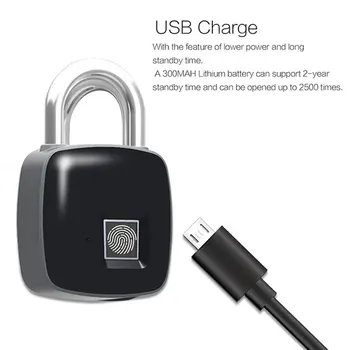 

Smart Keyless Fingerprint lock Biometric Waterproof Lock with Finger Print Security Touch Keyless Lock Electronic Padlock