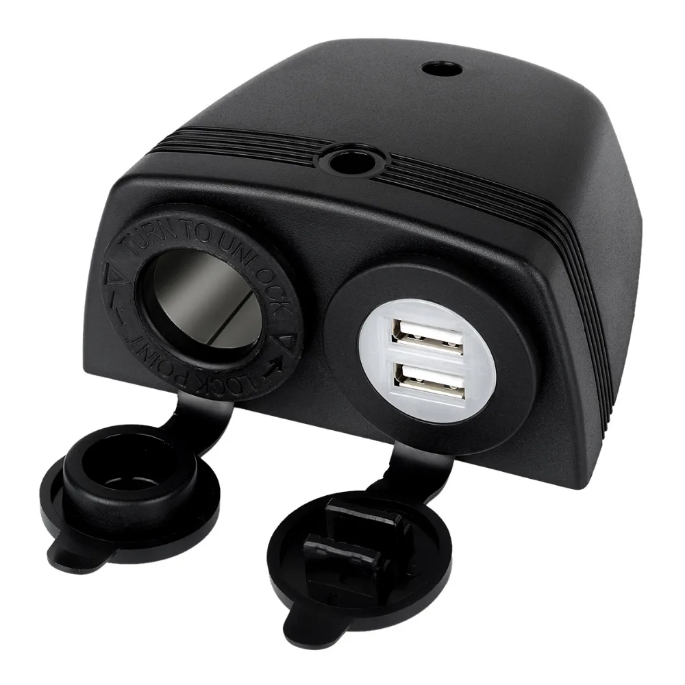 

Автомобильное зарядное устройство с двумя USB-портами, 12-24 В