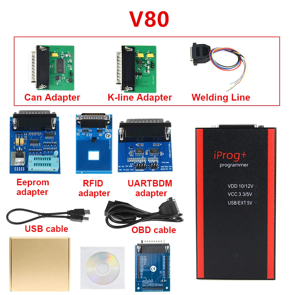 V80 IPROG Porgrammer IR MB адаптеры IPROG CAN-BUS адаптер IPROG Kline адаптер по лучшей цене - Цвет: iprog green adapter