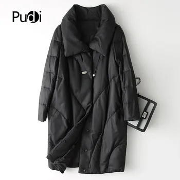 

PUDI A28406 women's winter real sheep leather warm jacket coat lady Real wool Long coat jacket overcoat