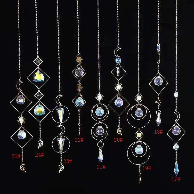 1PC Crystal Suncatcher Ball Prism Rainbow Maker Crystal Window Hanging Ornament Chakra Pendant Home Garden Decoration