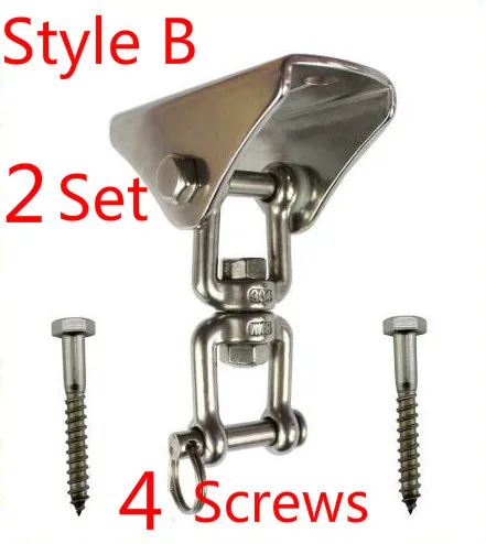 with 4Screws Вращающаяся вешалка качели сверхмощный 360 180 градусов вращение Йога-гамак стул Песочник 304 нержавеющая сталь 1000lb Емкость - Color: with 4Screws