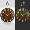 12 Inch Luminous Wall Clock Wood Silent light in dark night Nordic Fashion Wall Clock Non Ticking Clock With Night Light 2