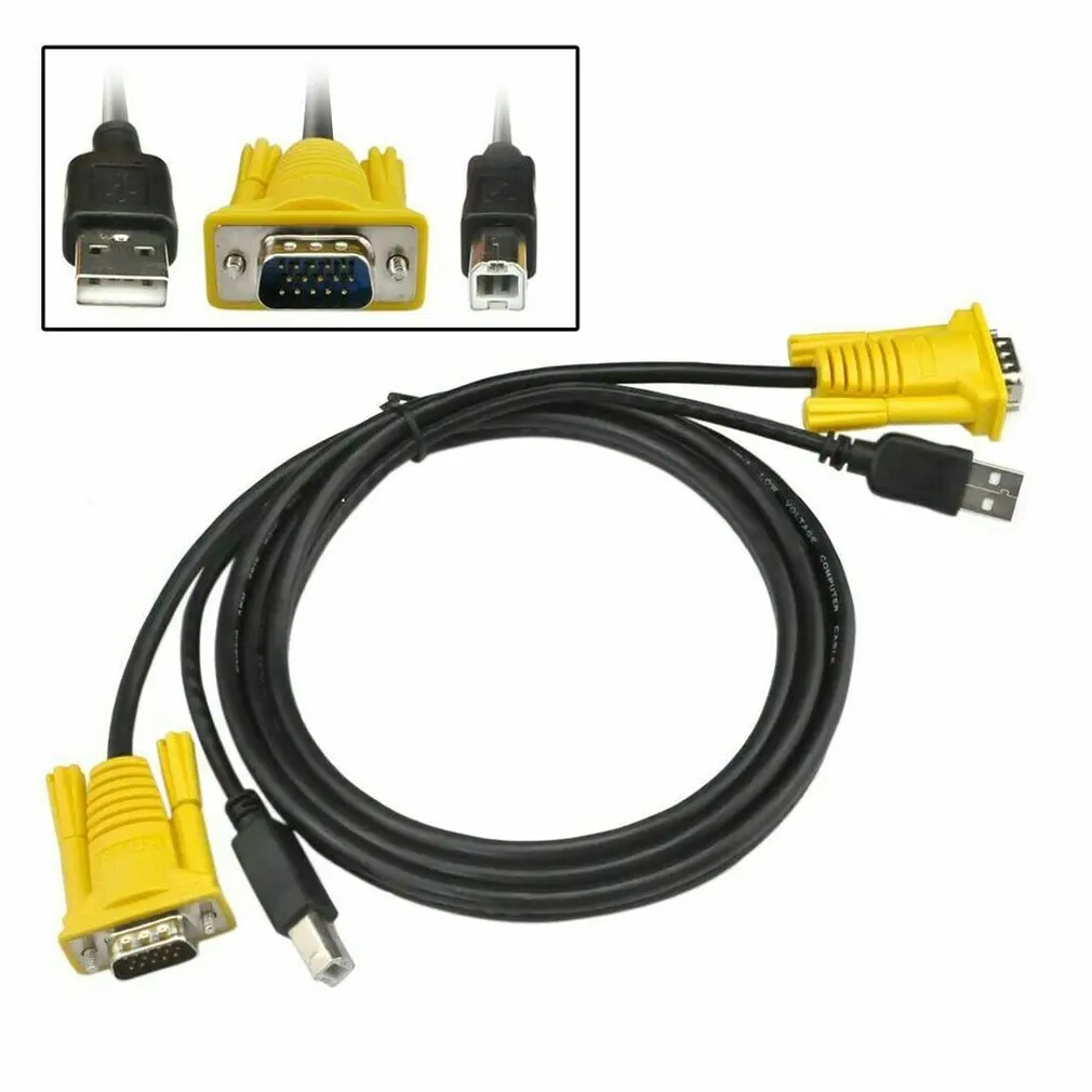 USB 2,0 KVM Switch port W набор кабеля для мыши Клавиатура монитор SharingUSB 2,0 Plug and Play Board Совместимость