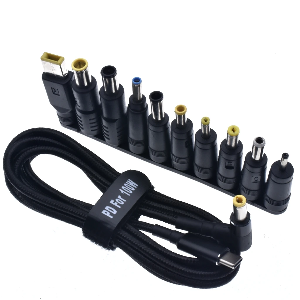 Adaptador de corriente tipo C de 100W para ordenador portátil, conector USB tipo C a cargador Universal, Cable de carga para Notebook|Conectores y cables de - AliExpress