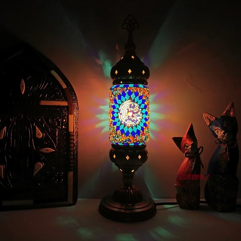 Новый стиль Турецкая мозаичная настольная лампа винтажный арт деко ручная