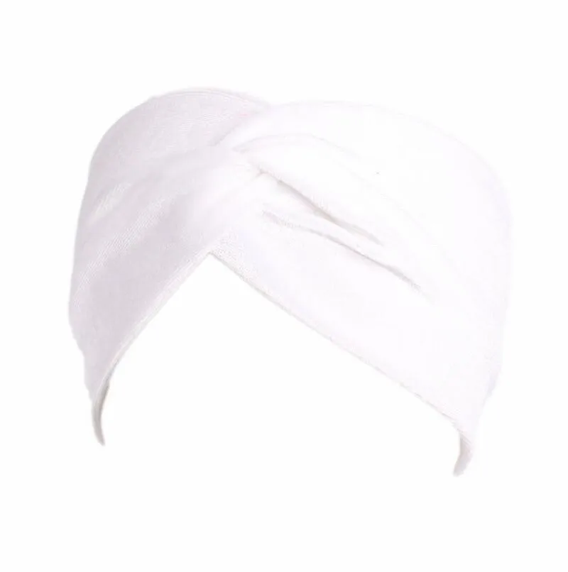 Helisopus Women Fashion Hairband Velvet Headband Women Hair Accessories Twist Crossed Bow Turban Muslim Style Headwear - Цвет: White