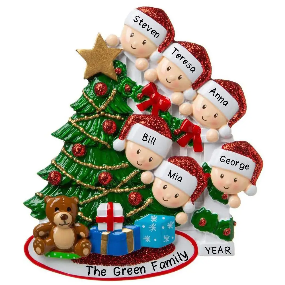 2020 Personalized Family Christmas Tree Ornament Personalized Survived Family Pendant Mini Christmas Tree Hanging Pendant