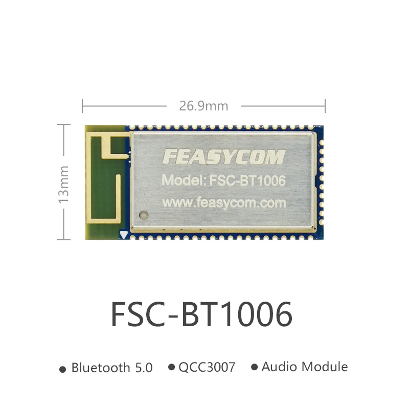 Receptor de Áudio Fone de Ouvido Placa de Avaliação Feasycom Bluetooth Dados Módulo Fsc-bt1026x 5.0 - Image 2