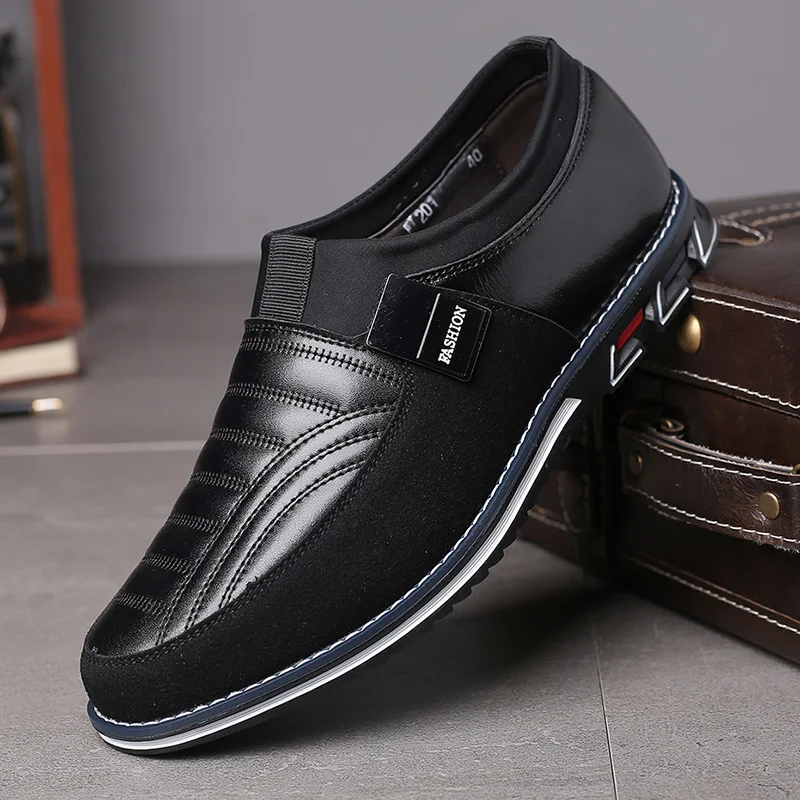 Men Loafers Shoes Black Casual-Shoes Slip-On Big-Size Fashion Business Breathable Hot-Sale