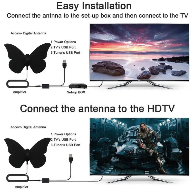 Длинная дистанция новая мода бабочка шаблон цифровой ТВ антенна 1080P высокое качество Крытый цифровой ТВ антенна Приемник сигнала