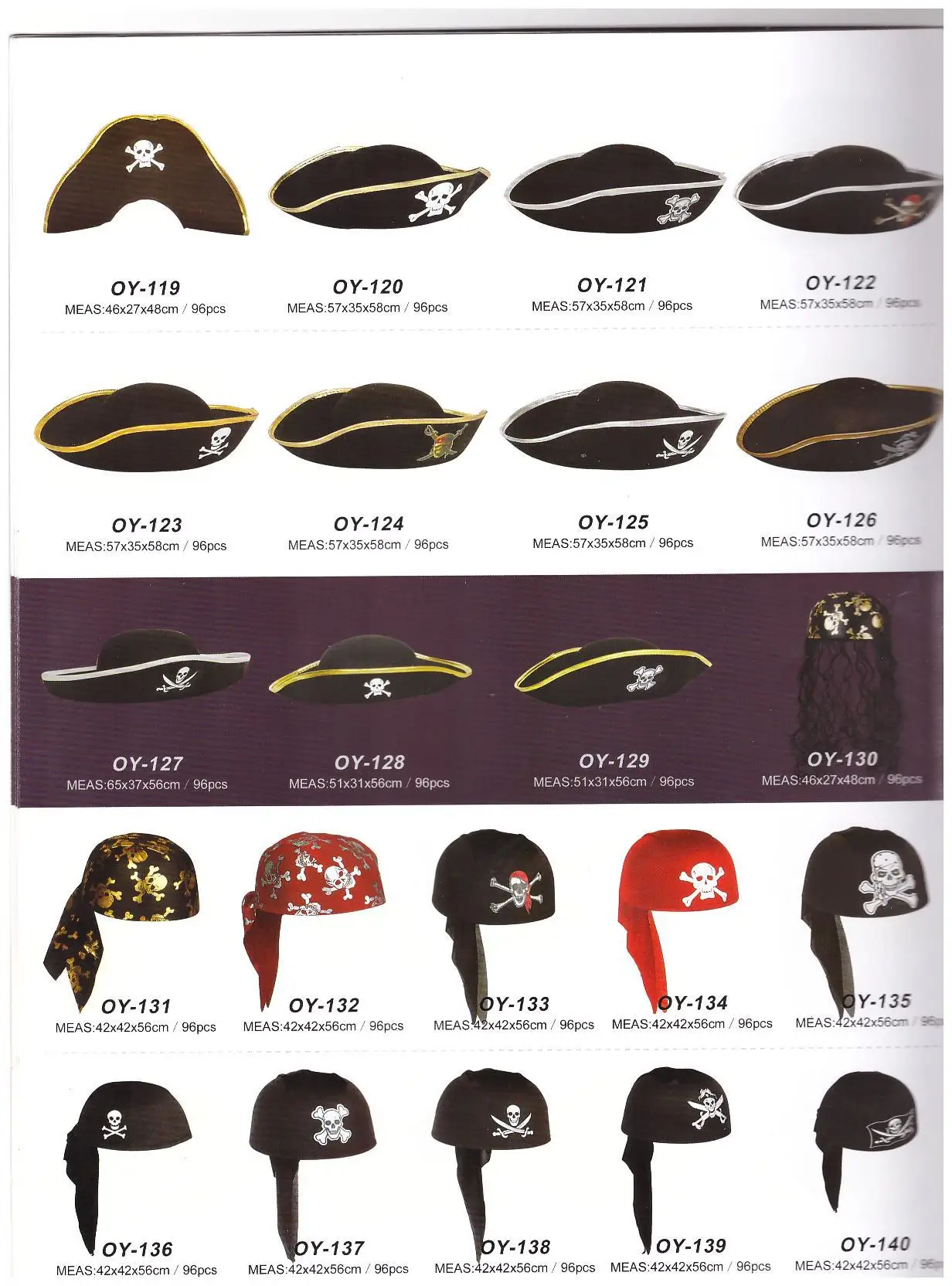 Halloween Articles Pirate Hat Pirate Eye Patch Pirate Dressing up Triangular Pirate Cap Phnom Penh/Silver Edge