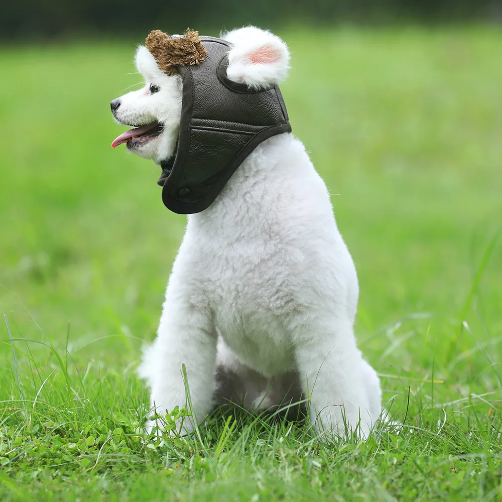 Теплая шапка для собак, новинка, Осень-зима, Стильная Милая шапочка, костюм для домашних животных, косплей, ветрозащитный шлем летчика для маленьких средних и больших собак