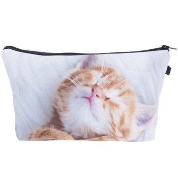 

1PCS Cosmetic Bag Cute Cartoon Printing Polyester Makeup Bag Women Toiletry Bag Multifunction Organizer Bag Cosmetic Pouch