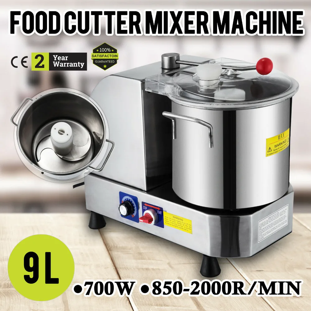 Нож для еды миксер 9л Кухонный комбайн 850/2000 об/мин пищевая Мясорубка Коммерческая