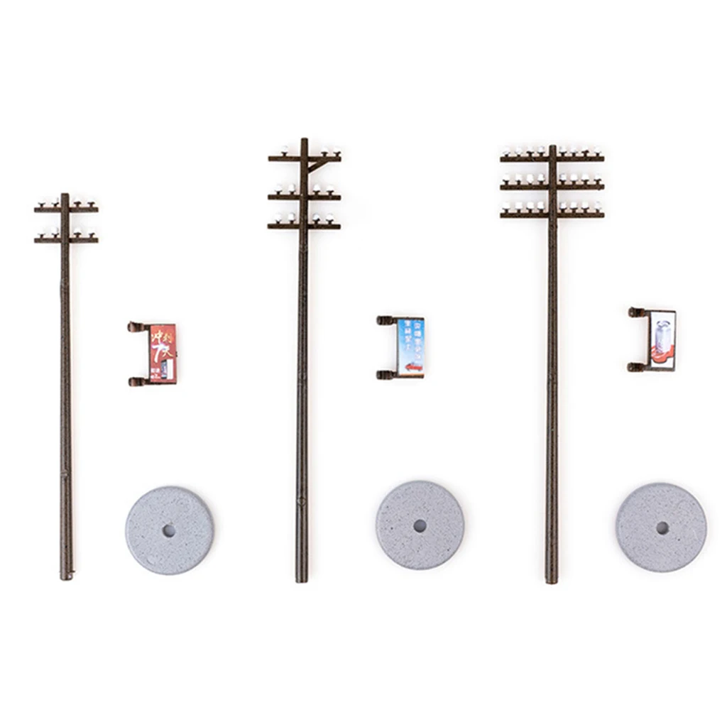 10x Plastic Electric Line Pole Model for Train SCENERY 1:100 HO TT Scale Electric Line Pole Model 5