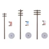10x Plastic Electric Line Pole Model for Train SCENERY 1:100 HO TT Scale Electric Line Pole Model 5
