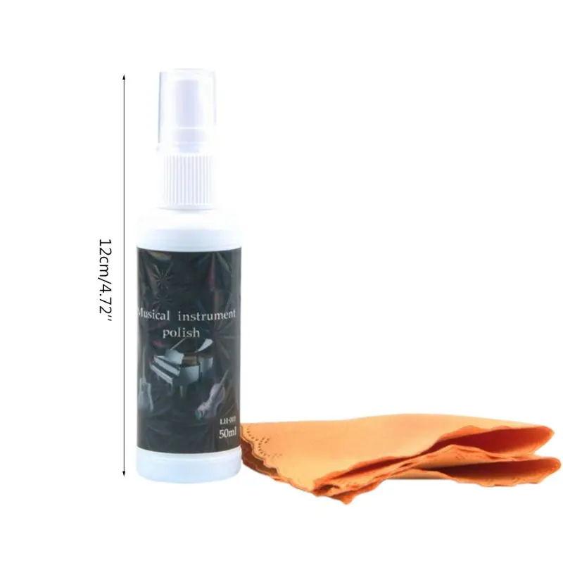 

50ml Guitar Bass Stringed Instrument String Maintenance Cleaner Polish Treated Spray with Cleaning Cloth W8EE