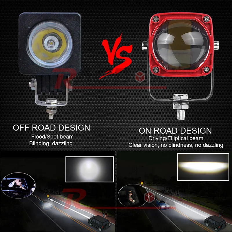 Work Light 2 Inch 8D Lens Led 6000K White 3500K Yellow Driving Light Fog Lights Spotlight For Car Truck Off Road Motorcycle 12V 24V