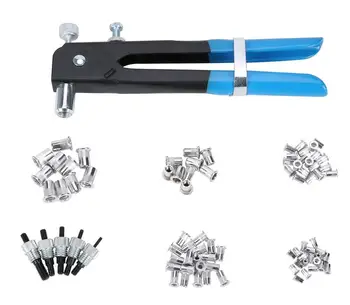 

86pcs Insert Hand Rivet Nuts Tool Threaded Insert Nutsert Riveter Gun Kit M3-M8 Rivet Nut