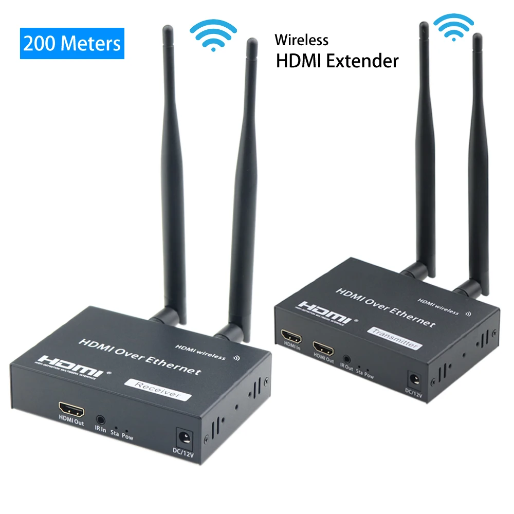 Беспроводной HDMI передатчик и ресивер 200 метров стандарт 1080P Full HD|Кабели HDMI| |