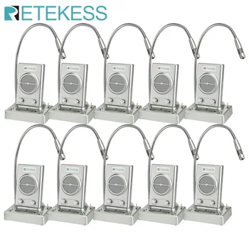 Online 10pcs RETEKESS TW102 3W Dual-way Window Counter Intercom Bank Interphone System For Restaurant Food Bank Station Pharmacy Store