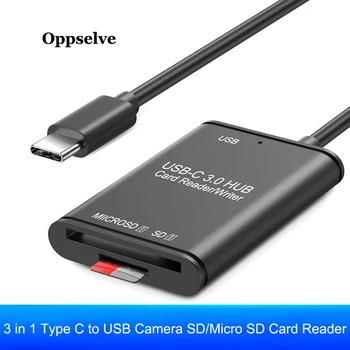 

3 in 1 Type C to USB Camera SD/Micro SD Memory Card Reader Adapter Dock for MacBook Pro Huawei Mate 30 USB-C 3.0 Type-C Splitter