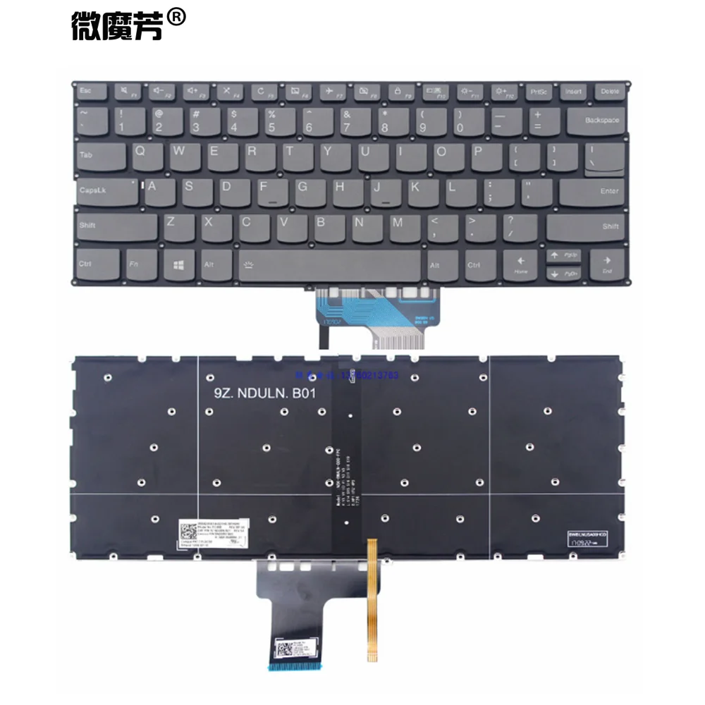 Teclado para Computador Notebook Lenovo Visual 700013 Ideapad 320s-13ikb com Iluminação de Fundo 720s Novo