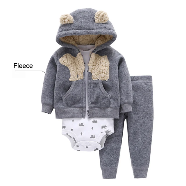 3 Pcs/Set Infant Baby Clothes 2020 Spring Fal Cotton Baby Coat+Pants+Bodysuit Long sleeves Newborn Bebe Girls Clothing OutfitS 5