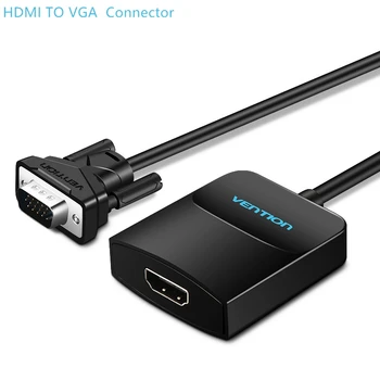 

Abay VGA to HDMI Adapter 1080P VGA Male to HDMI Female Converter With Audio Cable for PS4 HDTV Projector VGA Computer Converter