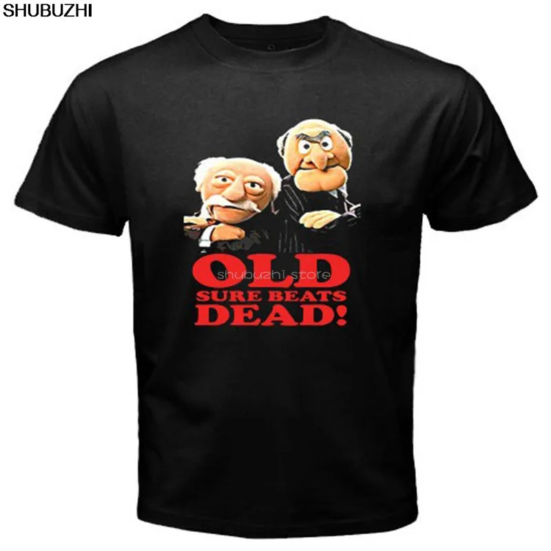 Новинка Grumpy Old men Ретро 1980s Muppets Мужская черная футболка Размер мультяшная Футболка Мужская Унисекс Новая модная свободная футболка sbz6367