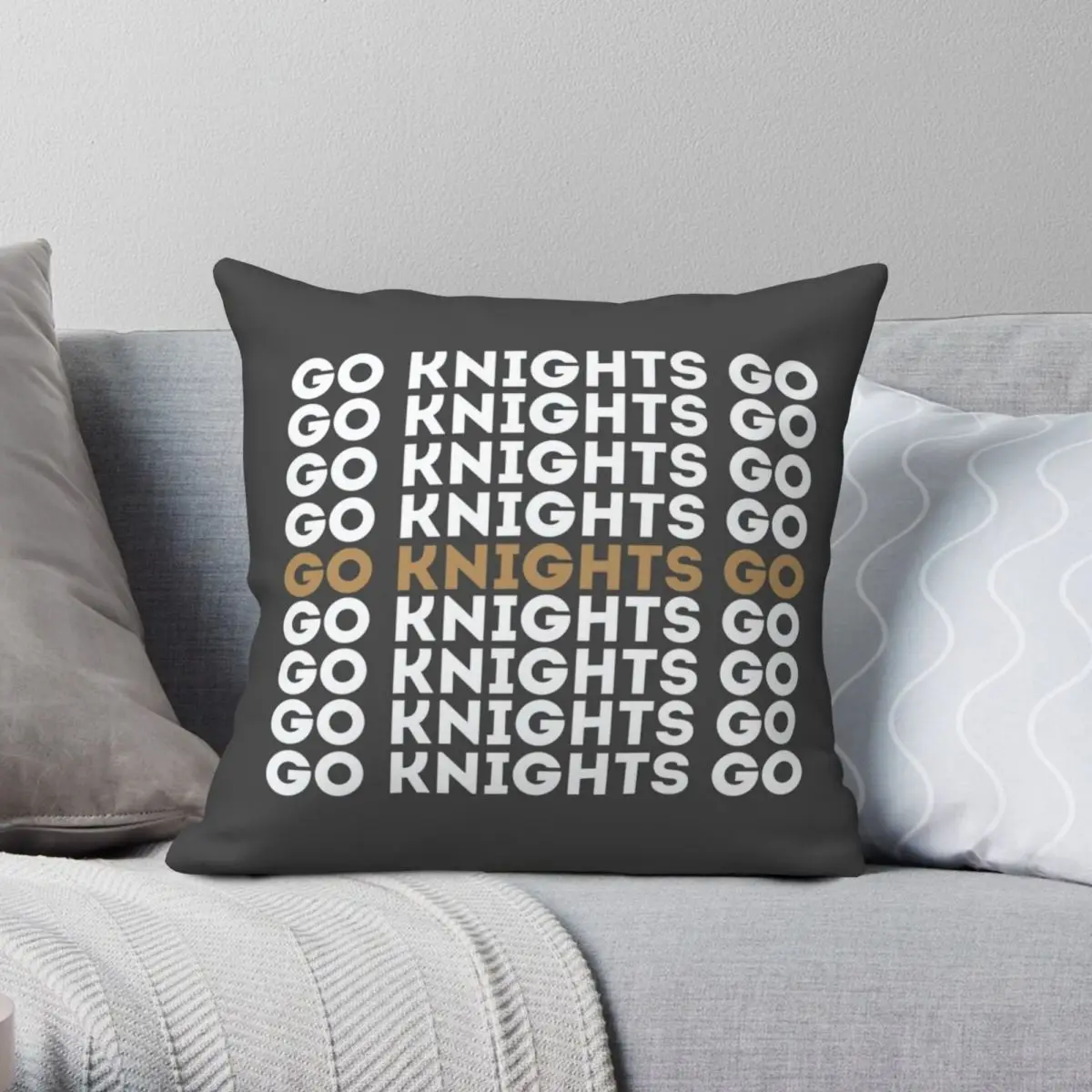 

Go Knights Go Square Pillowcase Polyester Linen Velvet Pattern Zip Decor Throw Pillow Case Sofa Cushion Cover