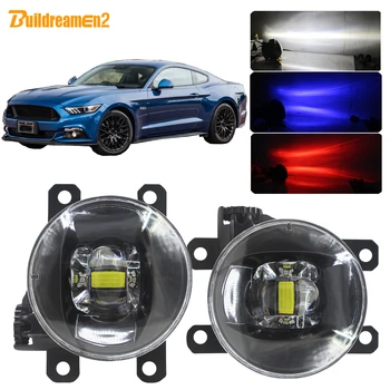 

Buildreamen2 2 Pieces Car 4000LM LED Lens Fog Light With Devil Eye Daytime Running Light 12V For Ford Mustang 2015 2016 2017