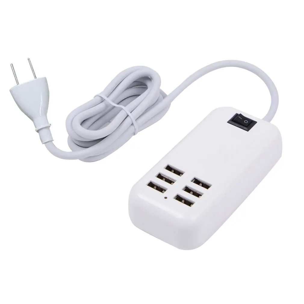 Универсальный портативный кабель-удлинитель с 6 портами usb для быстрого зарядного устройства, зарядное устройство переменного тока для путешествий, для работы и дома, адаптер с вилкой EU/UK/US