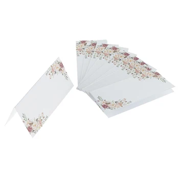 

10pcs Pack Flower Pattern Paper Place Card Name Cards Table Centerpiece Decoration