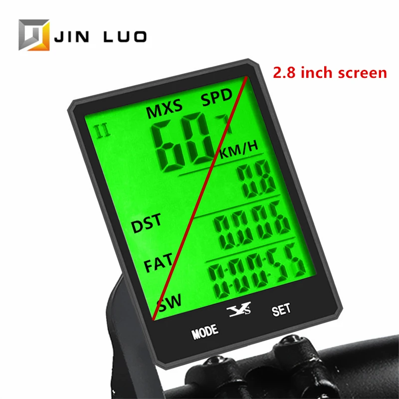 

Bike Computer Speedometer GPS Bicycle 2.8 Inch Big Screen Wireless Cadence Sensor Extension Mount Digital Cycling Accessories