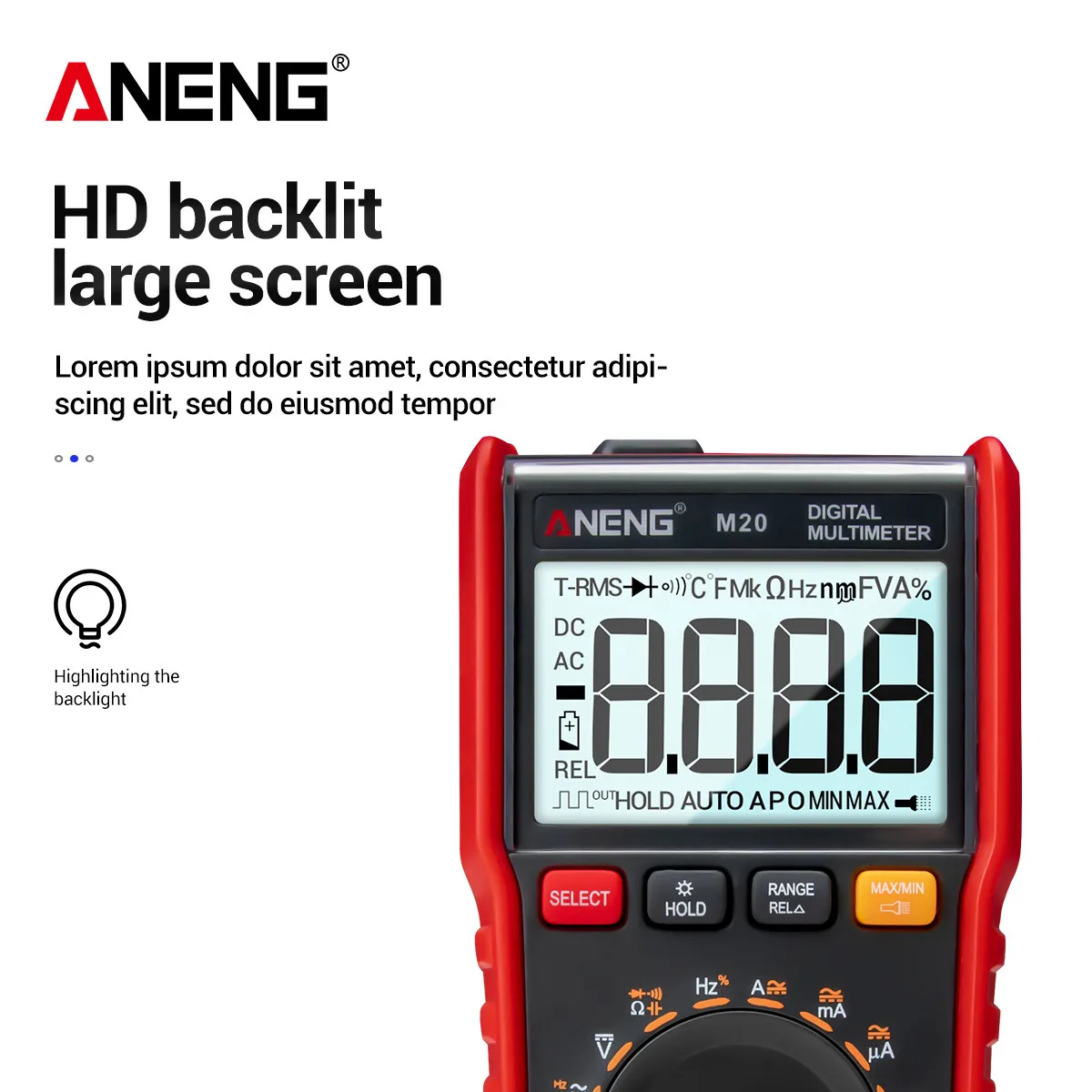 ANENG M20 мультиметр цифровой 6000 тестер multimeter щупы для мультиметра esr meter токовые