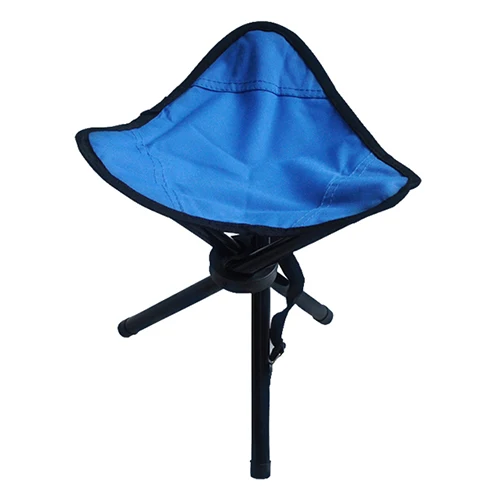 Outdoor Portable Camping Furnishings Fishing Chair Three Feet Beach Chair Foldable Tripod Stool Chair Garden Picnic Chair Small - Цвет: Blue
