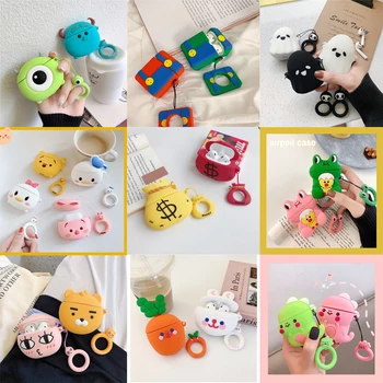 

For Apple Air pod 1 2 Case Cartoon Protective Cover radish Bluetooth Earphone Silicone Cases For Airpods 2 Super Mary ghost