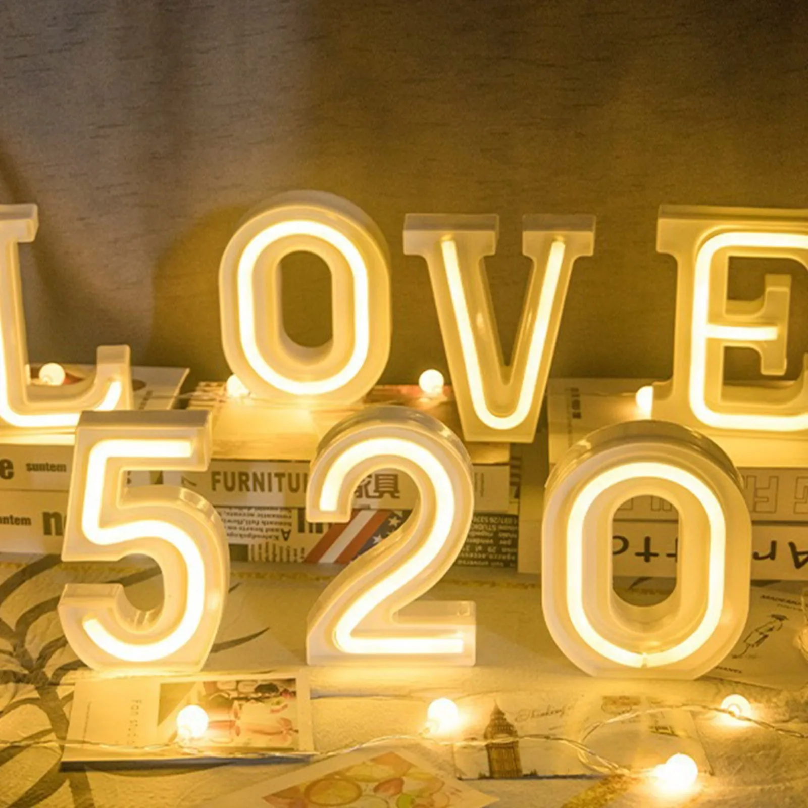 DIY 3D Number Light LED Night Lights Sign 0-7 Numbic Lamp Atmosphere Home Wedding Birthday Decor Christmas Ornaments | Дом и сад