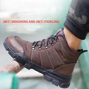 

Winter Men's Shoes WORK SHOES Steel Toe Boots Anti-knock Anti-piercing Men Multifunction Protection Footwear Safety Shoes