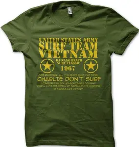 Charlie Dont Surf Apocalypse Now Vietnam Printed T-Shirt Oz9140