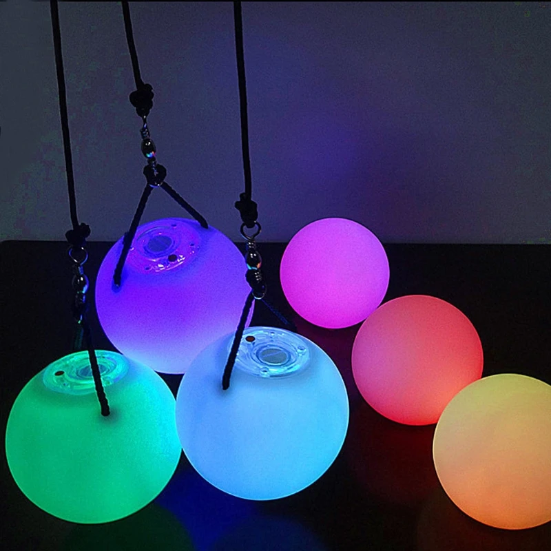 Pro светодиодный разноцветные светящиеся POI Мячи светильник для танца живота ручной реквизит
