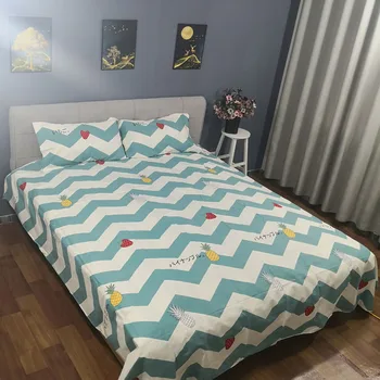 

Twin size 100% cotton coarse cloth summer sweat absorption good air permeability bedding sheet pillowcase bed sets