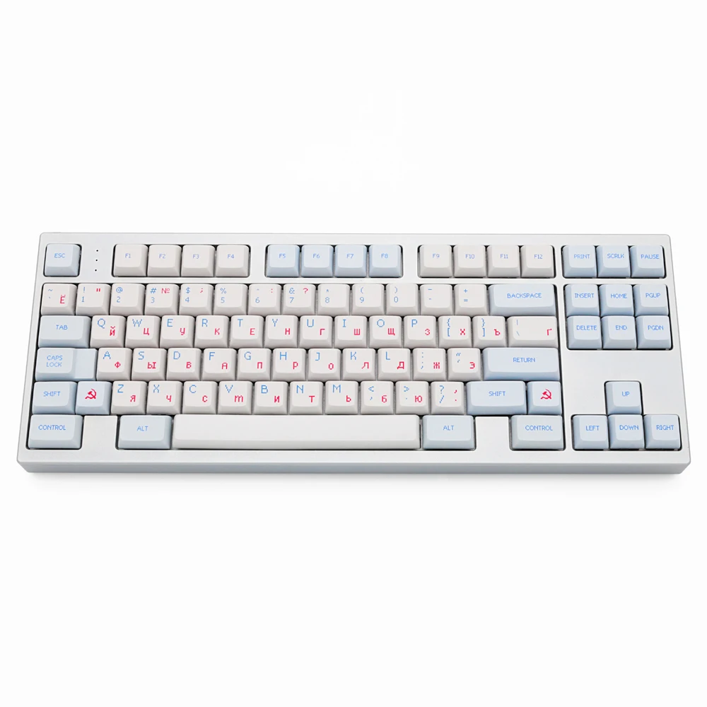 kprepublic Russian pixel root Russia Cyan Magenta font language xda profile Dye Sub Keycap PBT for gh60 xd60 xd84 tada68 87 104