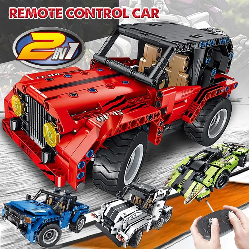 RC 2,4 Ghz City Technic RC автомобиль строительные блоки двойной режим Wrangler гоночный автомобиль кирпичи дистанционного управления автомобиля игрушки для детей