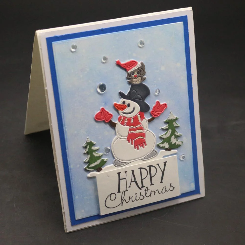 Christmas Snowman Metal Cutting Dies Tree Frame Decoration Troqueladora Stencil Scrapbooking Stamps And Dies New Craft